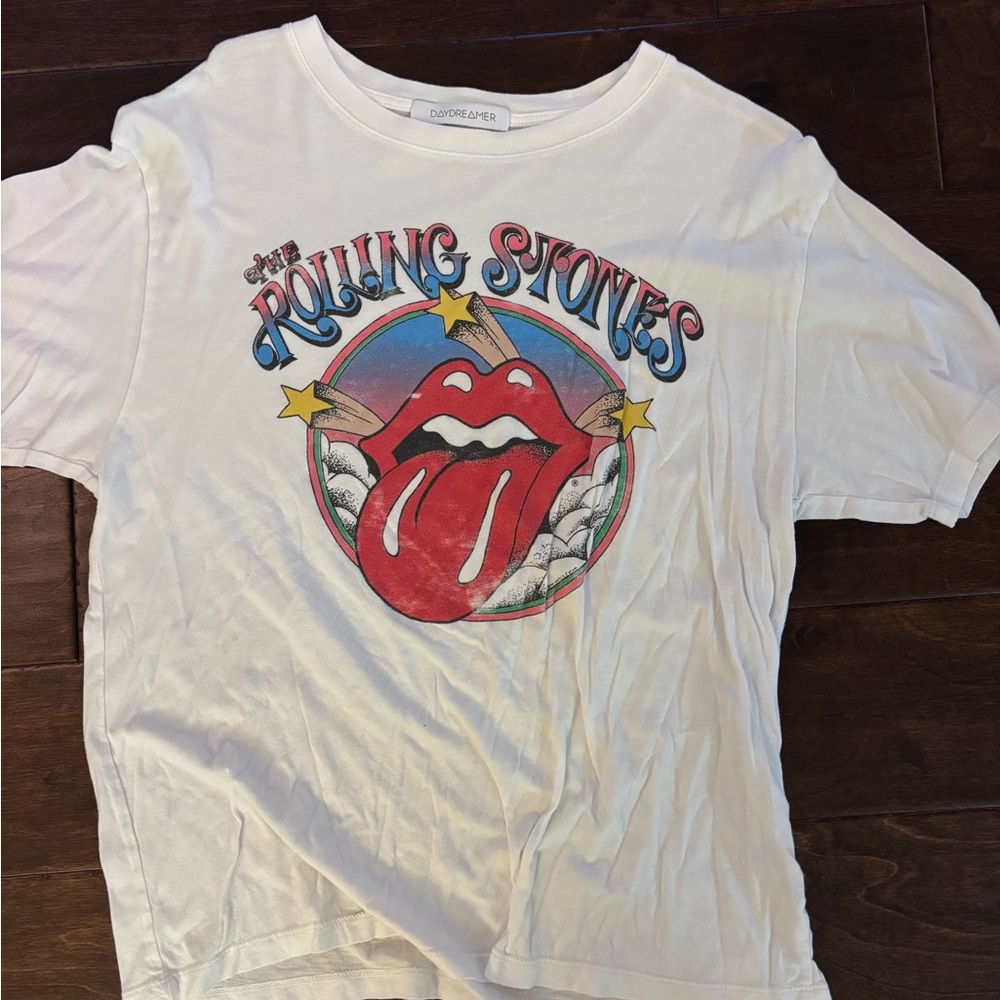 Daydreamer Women’s White Rolling Stones Tongue Tee